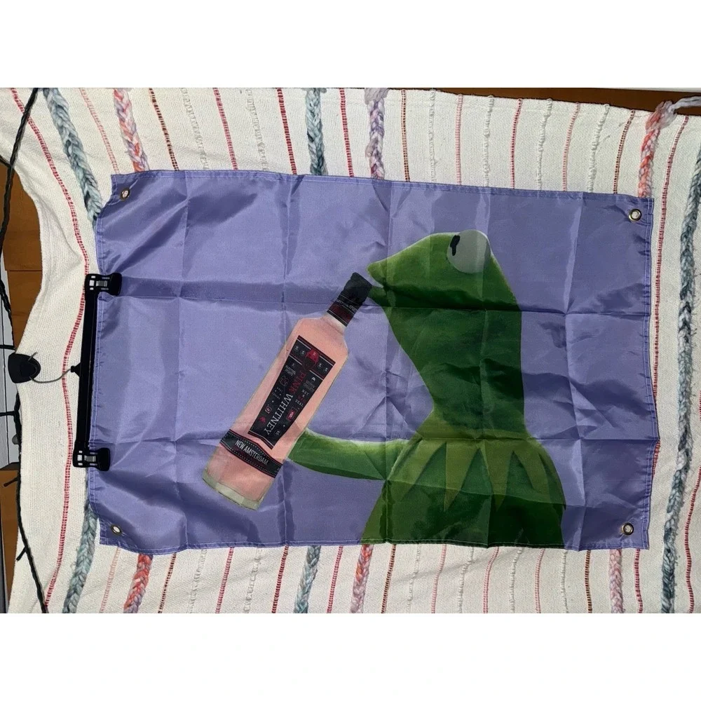 Kermit The Frog With Vodka - Tapestry for Bedroom, Tapestries Wall Hang 35x23.5